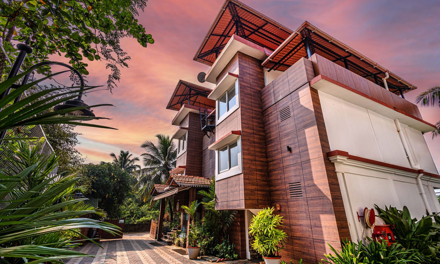Aerial view of Salcete Beach Resort, Colva